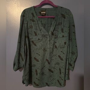 Teal Green Button-Up Harry Potter Torrid Blouse